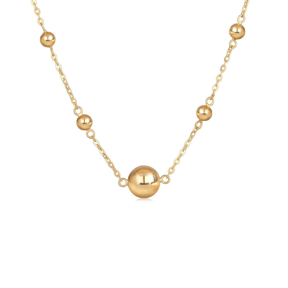 Gold - Elli PREMIUM | Halskette Anhänger Kugel | 925 Sterling Silber vergoldet