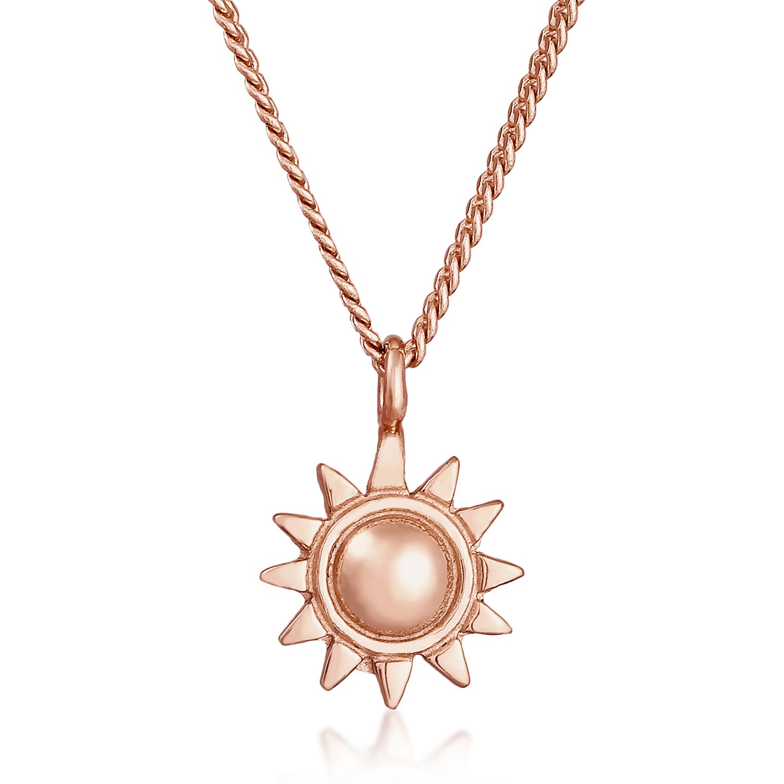 Roségold - Elli | Halskette Sonnen Anhänger | 925 Sterling Silber rosévergoldet