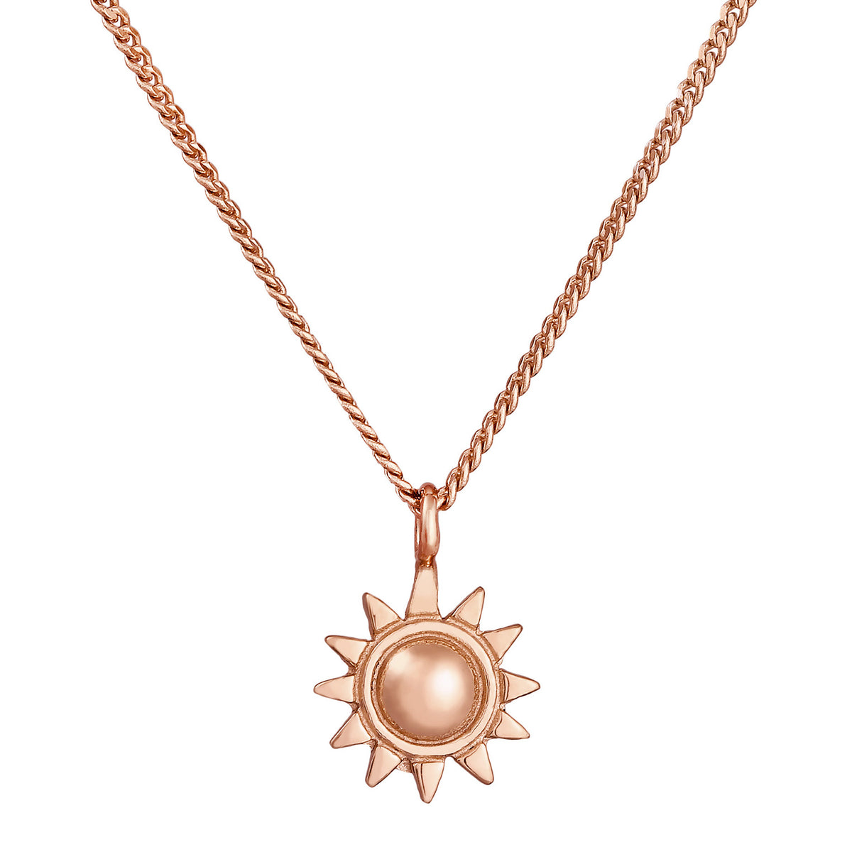 Roségold - Elli | Halskette Sonnen Anhänger | 925 Sterling Silber rosévergoldet