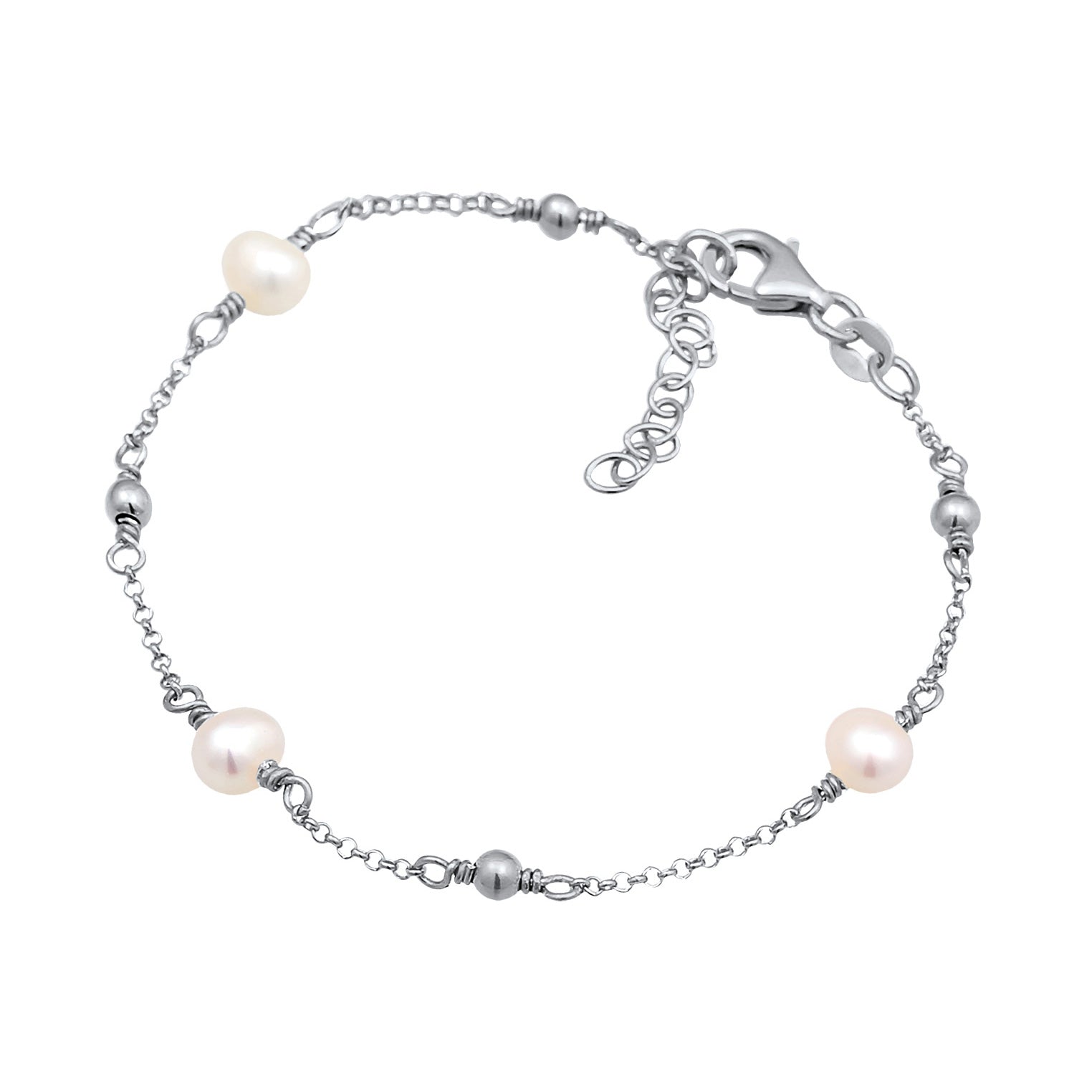 Silber - Elli | Armband | Süßwasserzuchtperle | 925er Sterling Silber