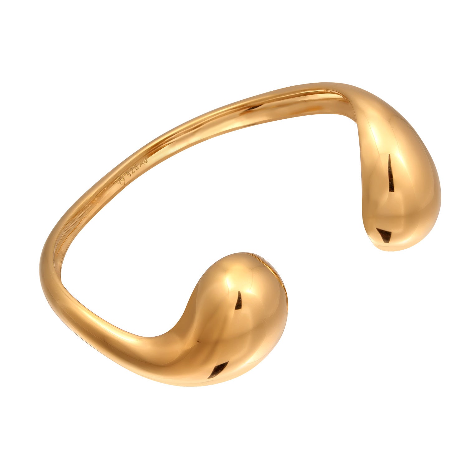 Gold - Elli PREMIUM | Armreif Tropfen | 925 Sterling Silber vergoldet