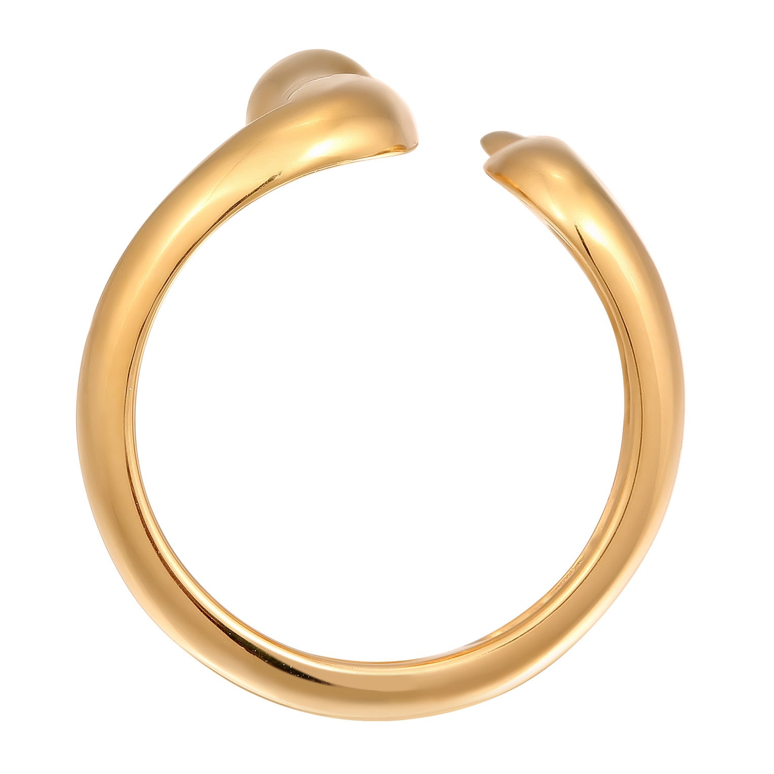 Gold - Elli | Ring | Offen Schlange | 925 Sterling Silber vergoldet