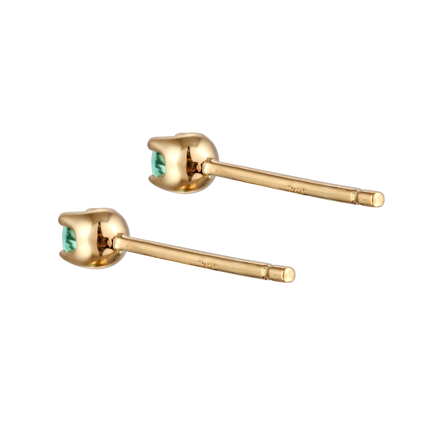 Grün - Elli PREMIUM | Ohrstecker | Synthetischem Smaragd (Grün) | 375 Gelbgold