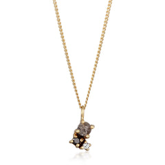 Necklace Pendant | Quartz &amp; Topaz &amp; Diamond (Black, 0.006 ct)