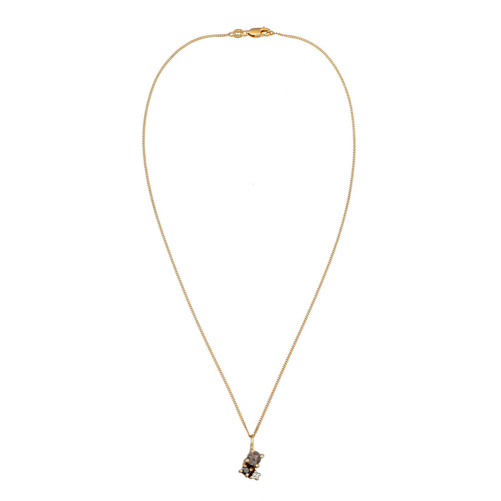 Gold - Elli DIAMONDS | Halskette Anhänger | Quartz & Topas & Diamant (Schwarz, 0.006 ct) | 375 Gelbgold