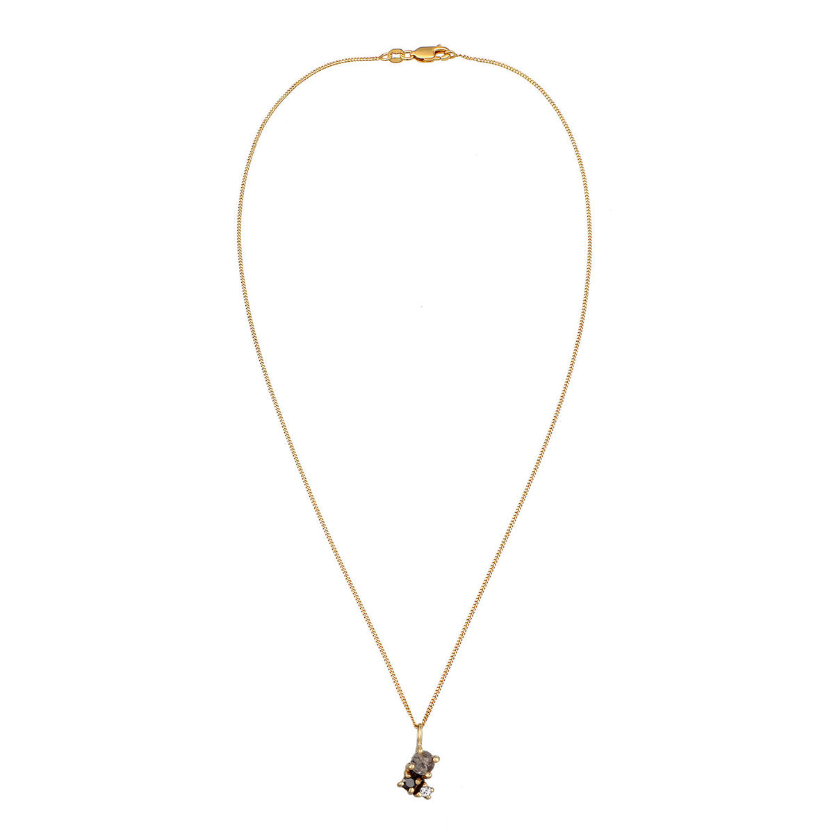 Gold - Elli DIAMONDS | Halskette Anhänger | Quartz & Topas & Diamant (Schwarz, 0.006 ct) | 375 Gelbgold