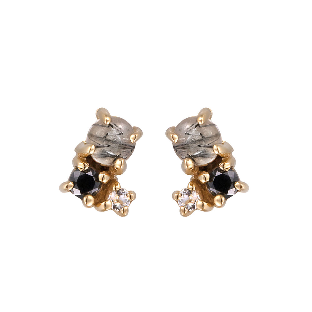 Stud Earrings | Diamond (Black, 0.012 ct)