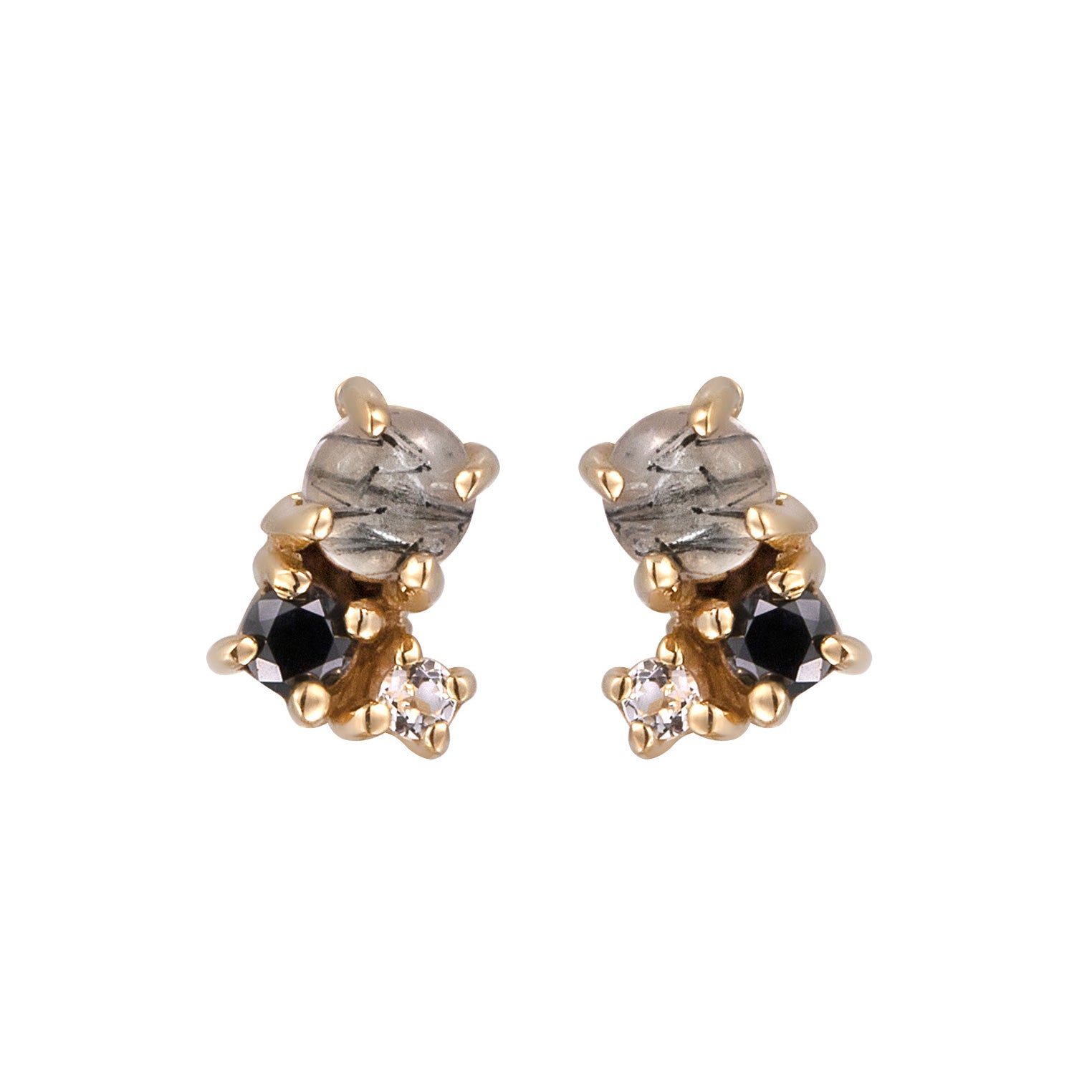 Gold - Elli DIAMONDS | Ohrstecker | Diamant (Schwarz, 0.012 ct) | 375 Gelbgold