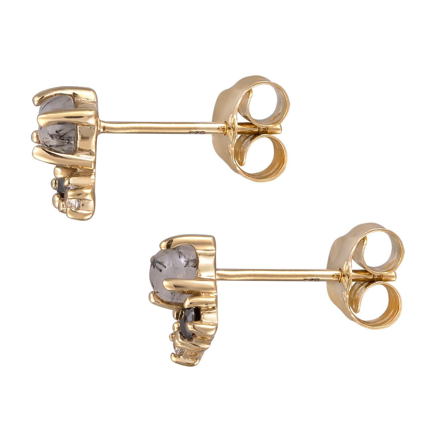 Gold - Elli DIAMONDS | Ohrstecker | Diamant (Schwarz, 0.012 ct) | 375 Gelbgold