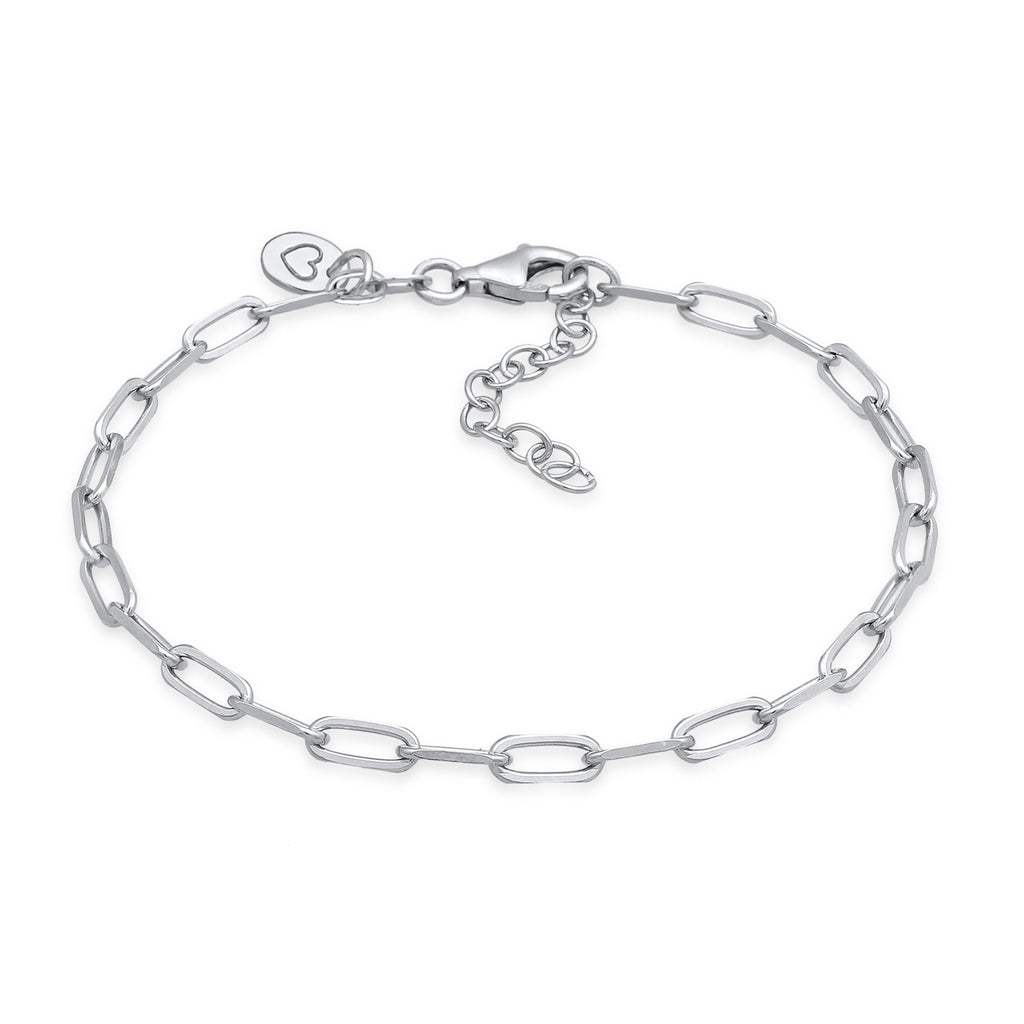 Silber - Elli | Glilederarmband Herz-Anhänger | 925 Sterling Silber