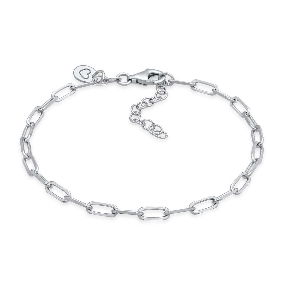 Silber - Elli | Glilederarmband Herz-Anhänger | 925 Sterling Silber