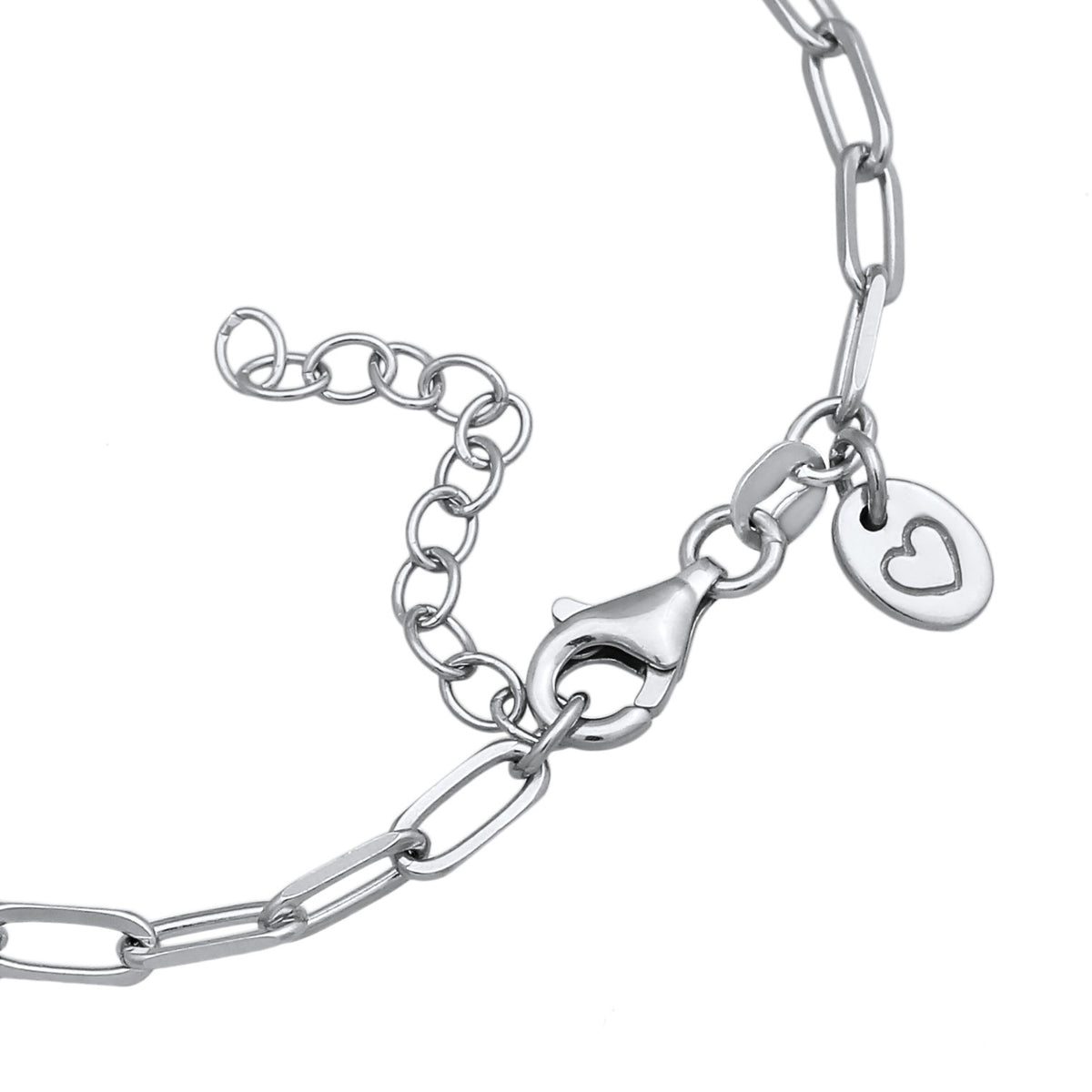 Silber - Elli | Glilederarmband Herz-Anhänger | 925 Sterling Silber