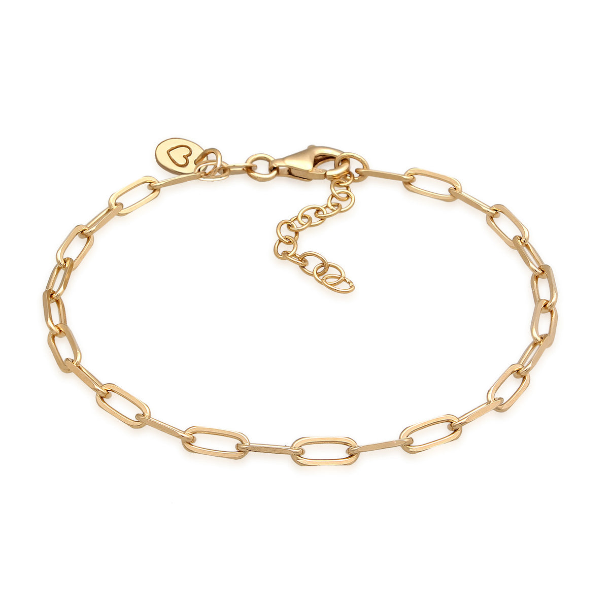 Gold - Elli | Glilederarmband Herz-Anhänger | 925 Sterling Silber vergoldet
