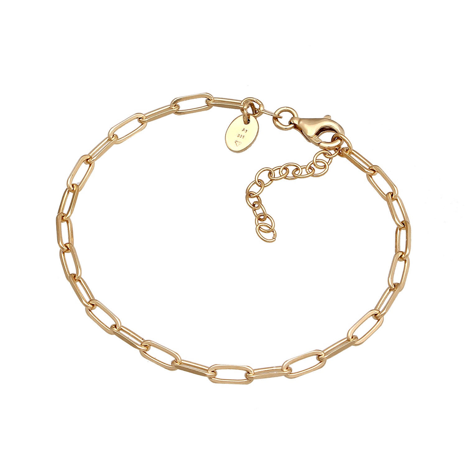 Gold - Elli | Glilederarmband Herz-Anhänger | 925 Sterling Silber vergoldet