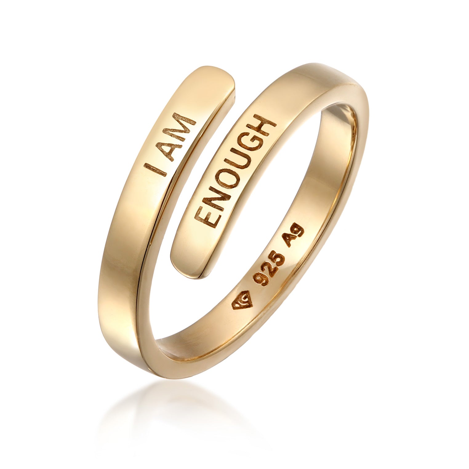 Gold - Elli | Wickelring I AM ENOUGH | 925 Sterling Silber vergoldet