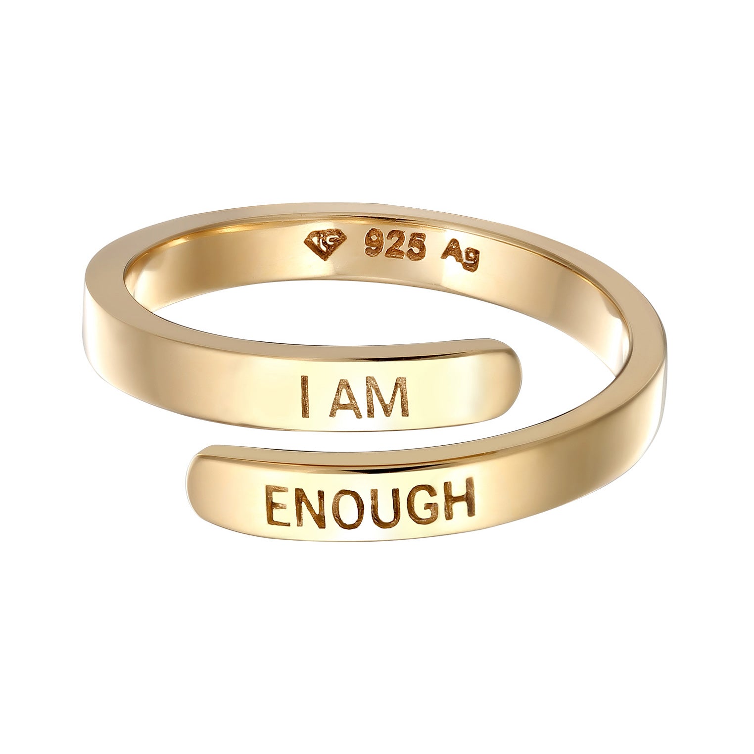 Gold - Elli | Wickelring I AM ENOUGH | 925 Sterling Silber vergoldet