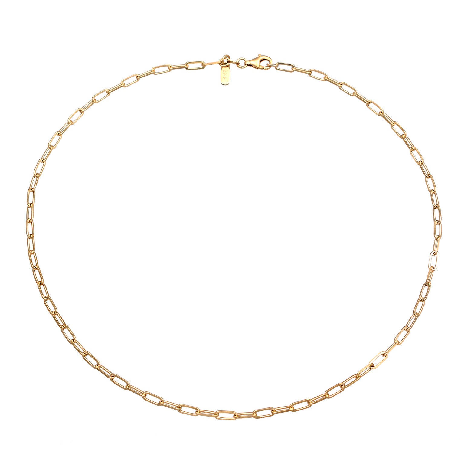 Gold - Elli | Glieder-Halskette | 925 Sterling Silber vergoldet