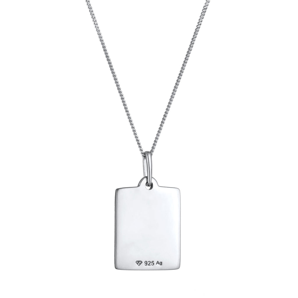 Silber - Elli | Halskette Plättchen LOVE YOUSELF FIRST | 925 Sterling Silber