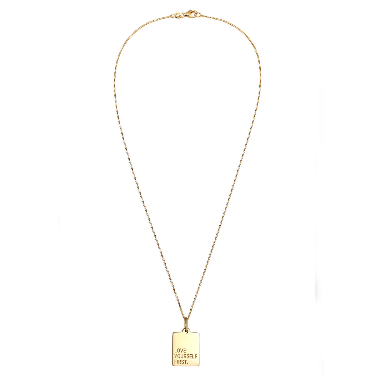 Gold - Elli | Halskette Plättchen LOVE YOURSELF FIRST | 925 Sterling Silber vergoldet