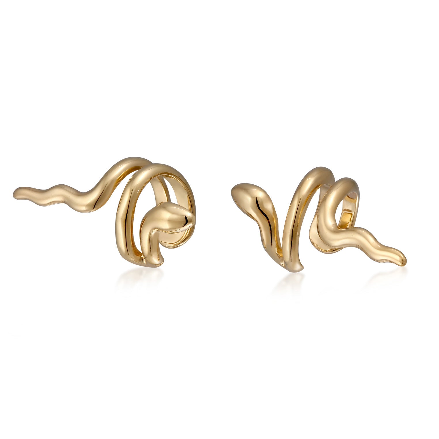 Gold - Elli | Earcuff Schlange | 925 Sterling Silber vergoldet