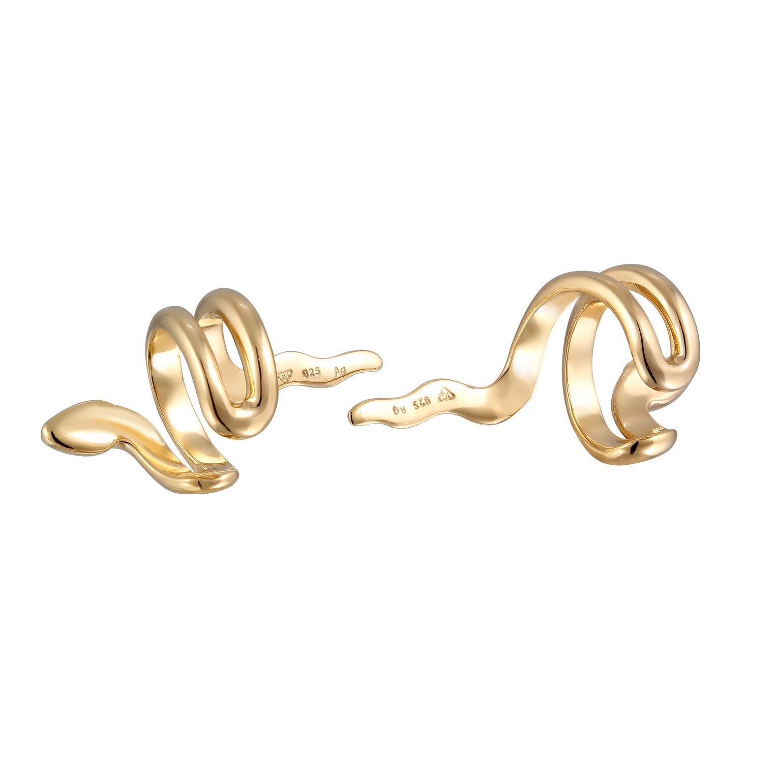 Gold - Elli | Earcuff Schlange | 925 Sterling Silber vergoldet