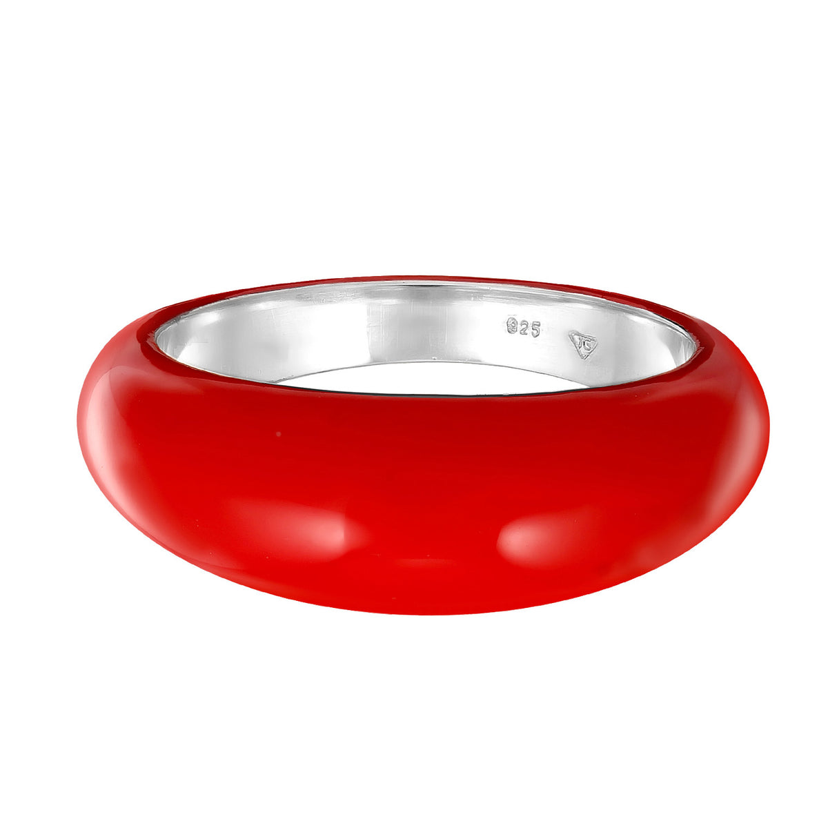Rot - Elli | Siegelring Basic | Emaille (Rot) | 925 Sterling Silber