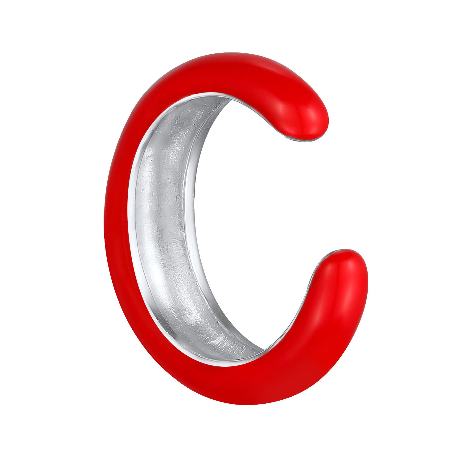 Rot - Elli | Earcuff Single | Emaille (Rot) | 925 Sterling Silber