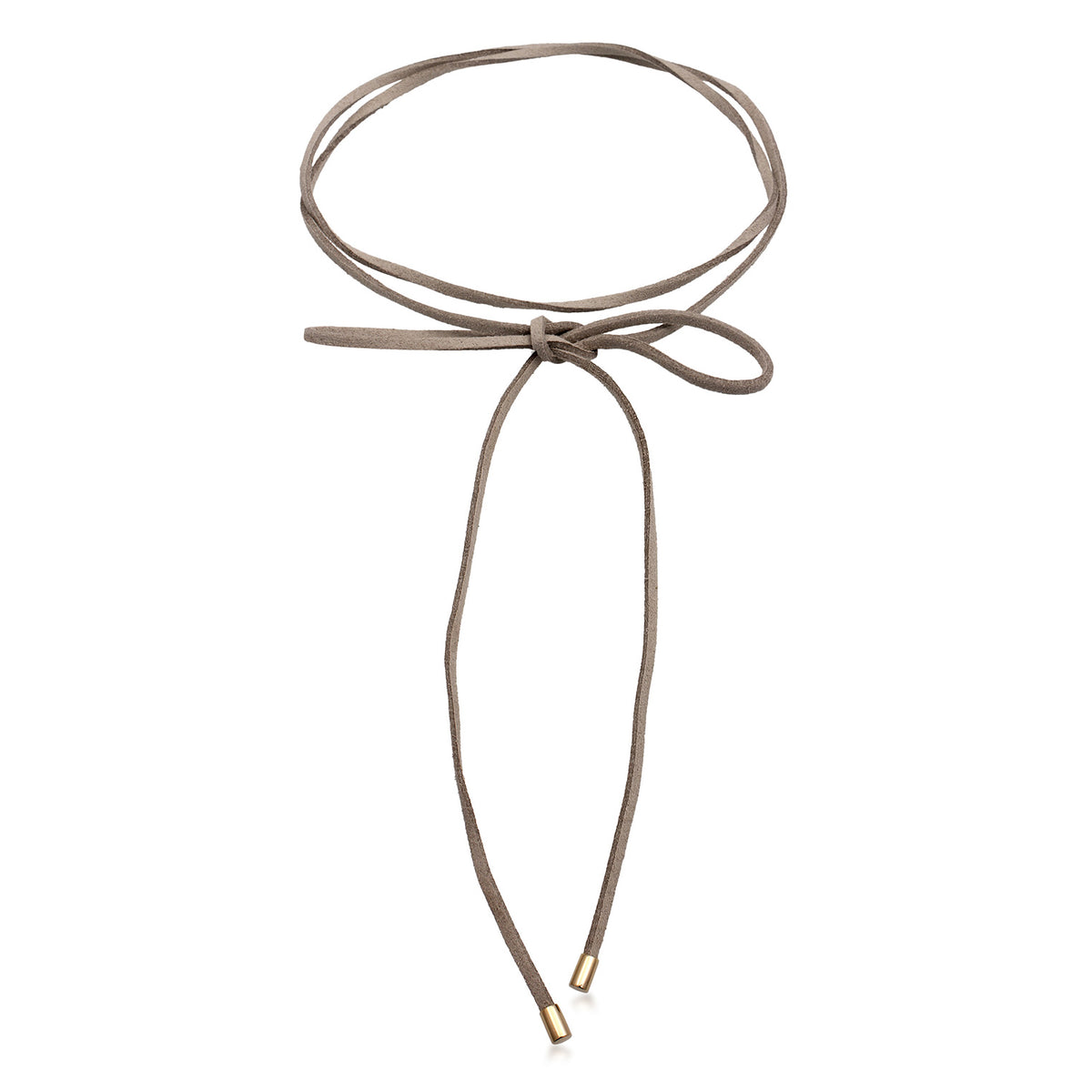 Grau - Elli | Choker Schleife | Synth. Leder (Grau) | 925 Sterling Silber vergoldet