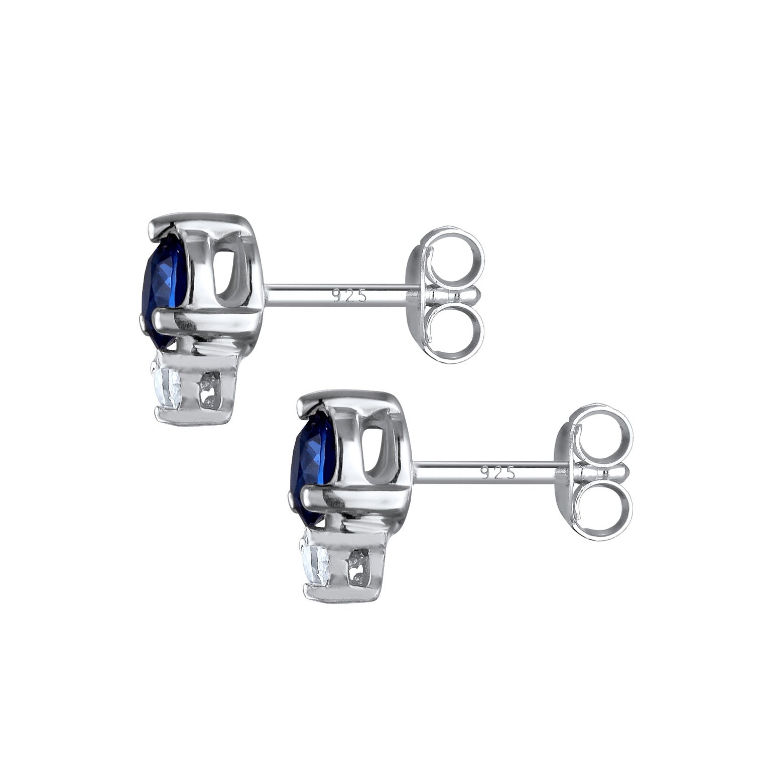 Blau - Elli | Ohrstecker | Zirkonia & Synthetischer Saphir (Blau) | 925 Sterling Silber