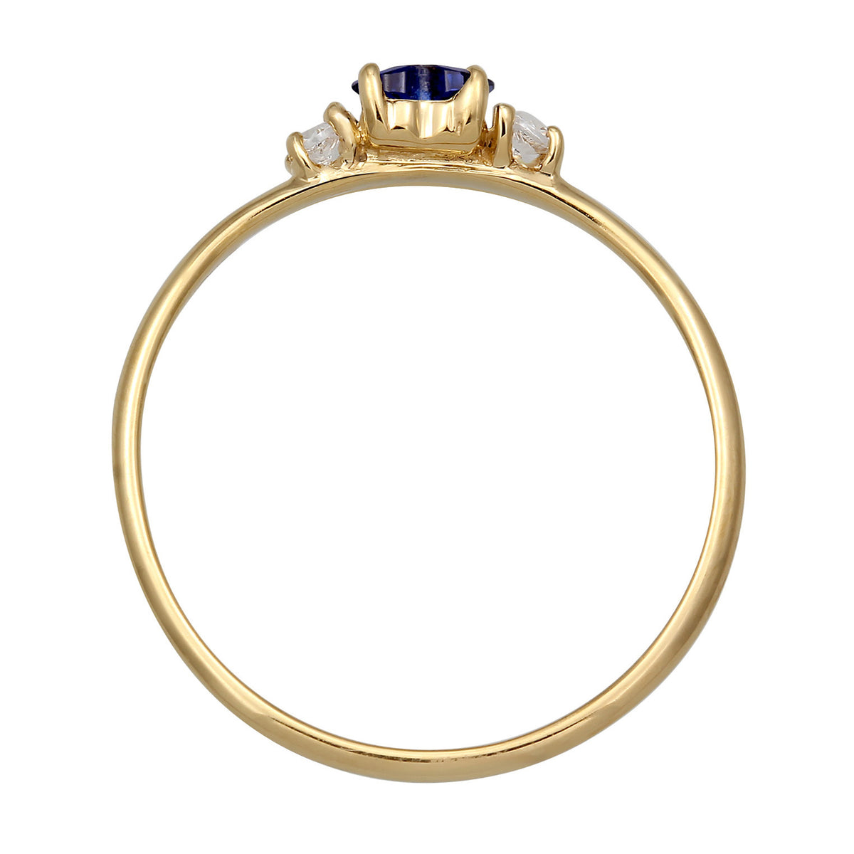 Blau - Elli | Verlobungsring Herz | Zirkonia (Blau) | 925 Sterling Silber vergoldet