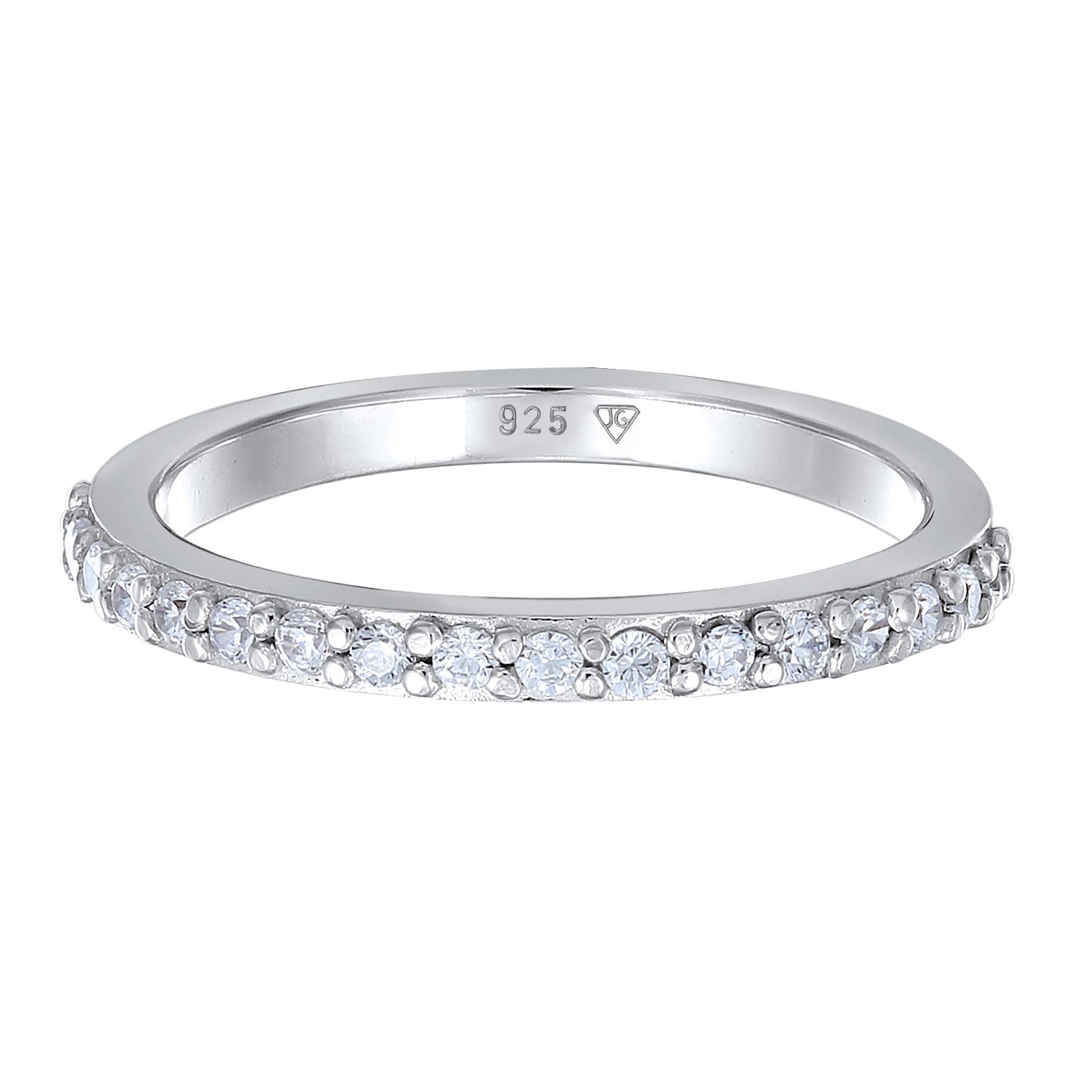 Silber - Elli DIAMONDS | Memoire Ring | Laborgezüchteter Diamant (Weiß, 0.068 ct) | 925 Sterling Silber