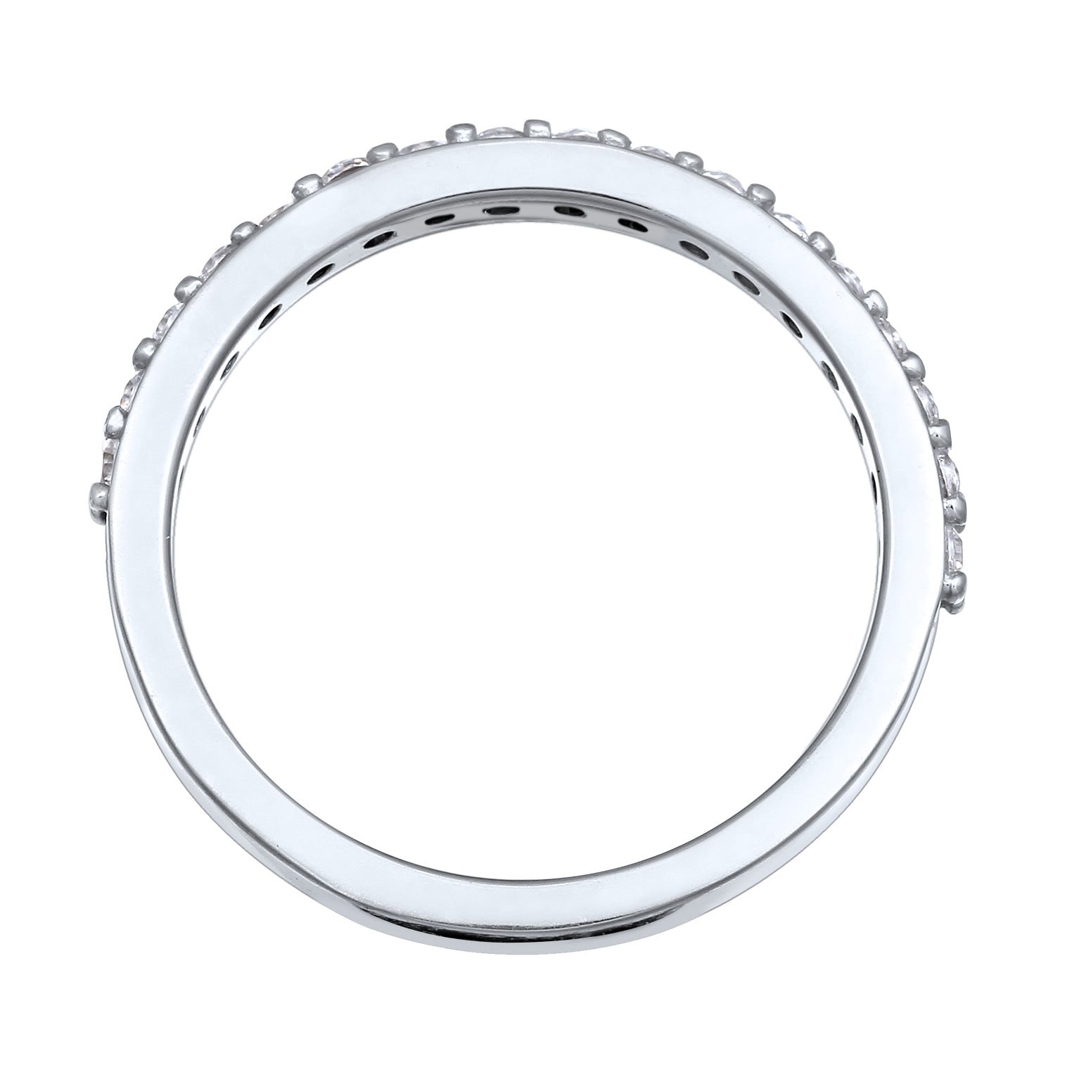 Silber - Elli DIAMONDS | Memoire Ring | Laborgezüchteter Diamant (Weiß, 0.068 ct) | 925 Sterling Silber