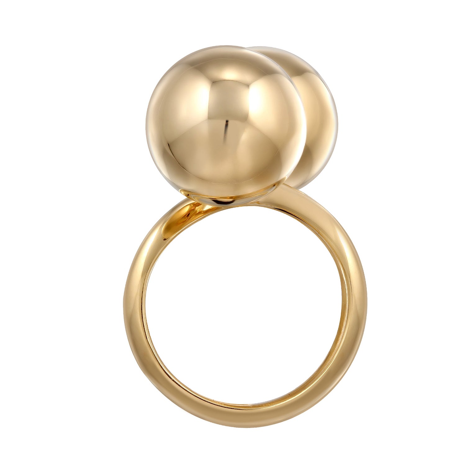 Gold - Elli PREMIUM | Ring offen | Kugel Design | 925 Sterling Silber vergoldet