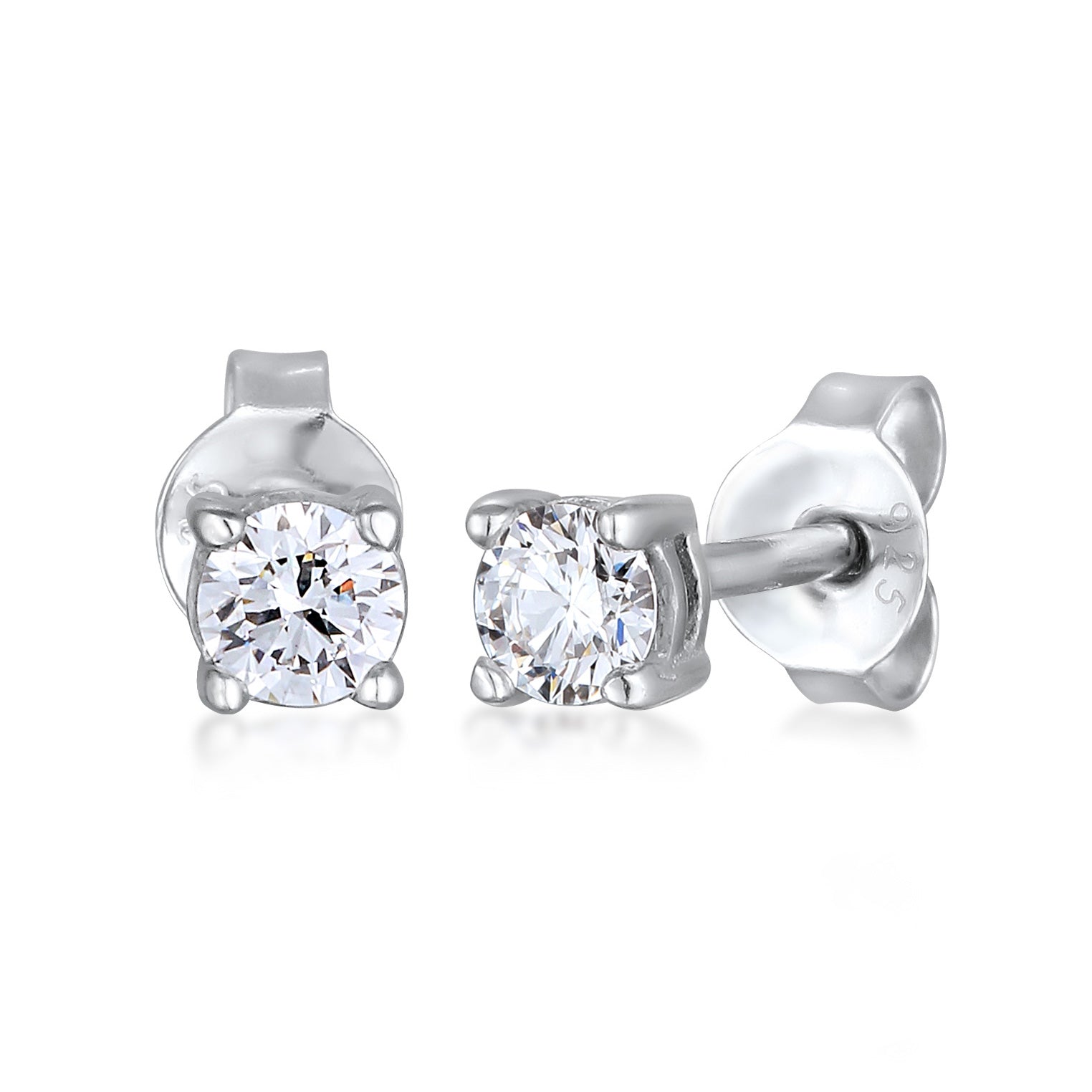 Weiß - Elli DIAMONDS | Ohrstecker | Laborgezüchteter Diamant (0.068 ct) | 925 Sterling Silber