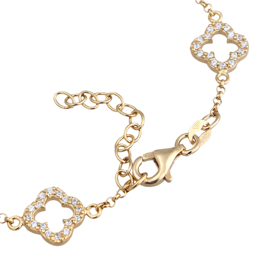 Armband Kleeblatt | Zirkonia (Weiß)