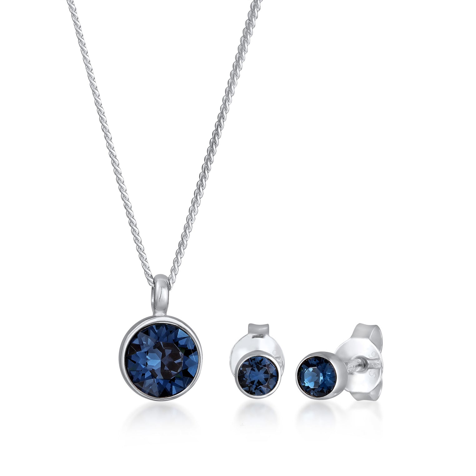 Blau - Elli | Schmuckset | Glas Kristalle (Blau) | 925 Sterling Silber