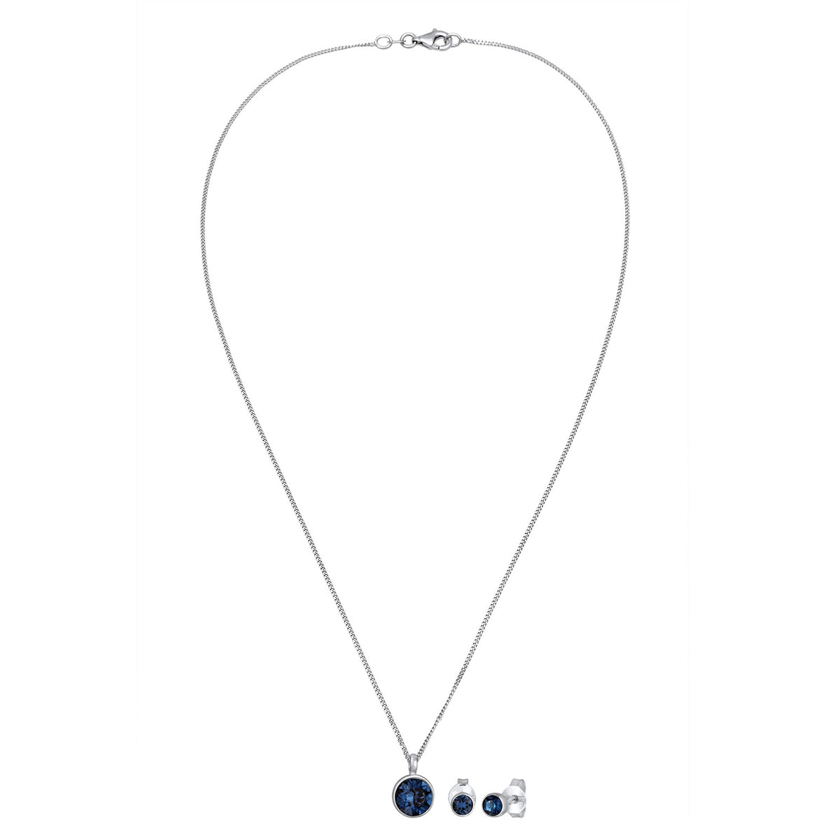 Blau - Elli | Schmuckset | Glas Kristalle (Blau) | 925 Sterling Silber