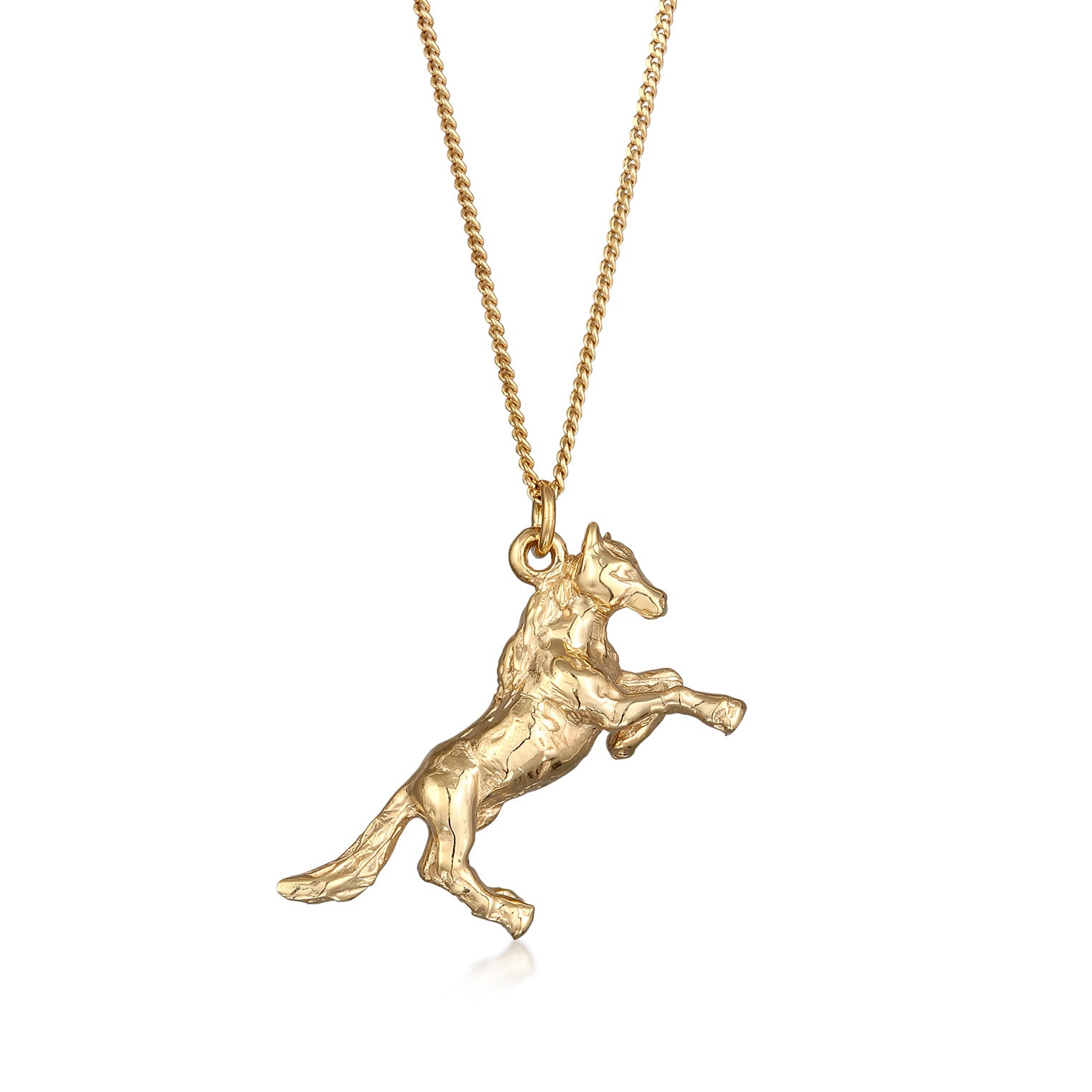 Gold - Elli | Halskette Anhänger Pferd | 925 Sterling Silber vergoldet