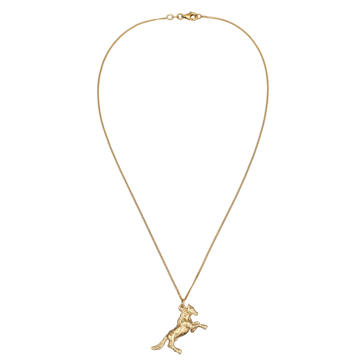 Gold - Elli | Halskette Anhänger Pferd | 925 Sterling Silber vergoldet