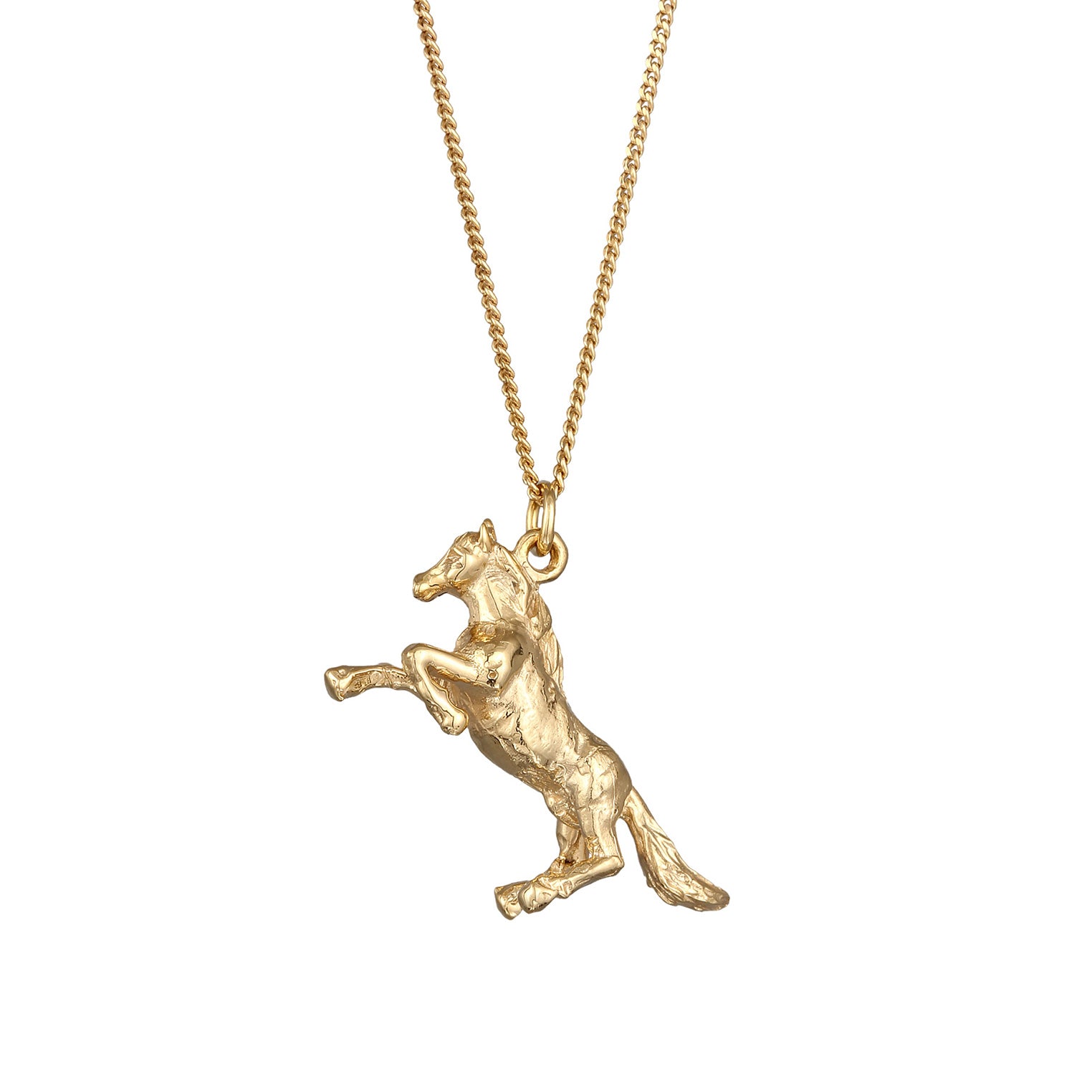 Gold - Elli | Halskette Anhänger Pferd | 925 Sterling Silber vergoldet