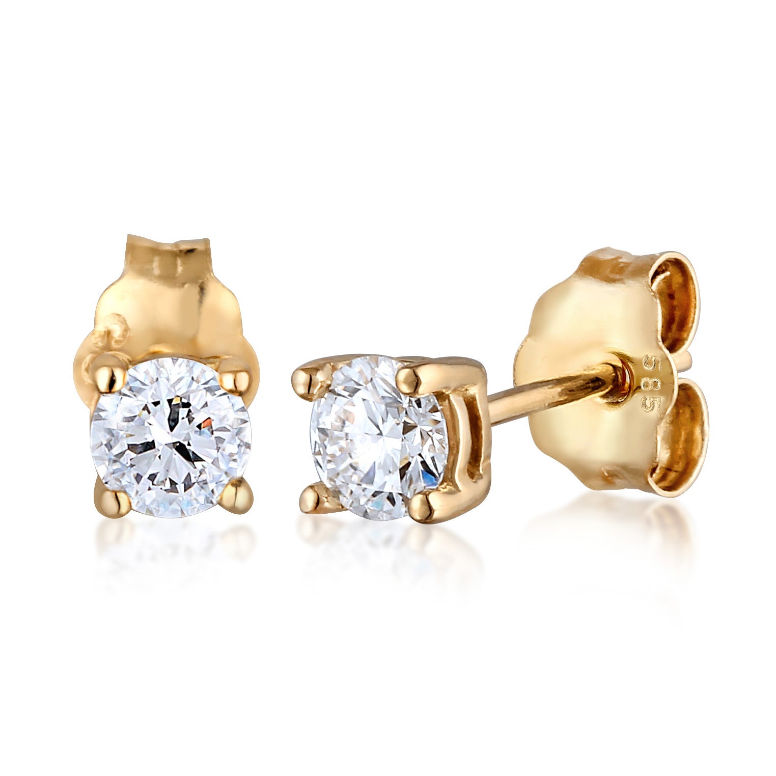 Gold - Elli DIAMONDS | Ohrstecker | Laborgezüchteter Diamant (0,068 ct) | 585 Gelbgold