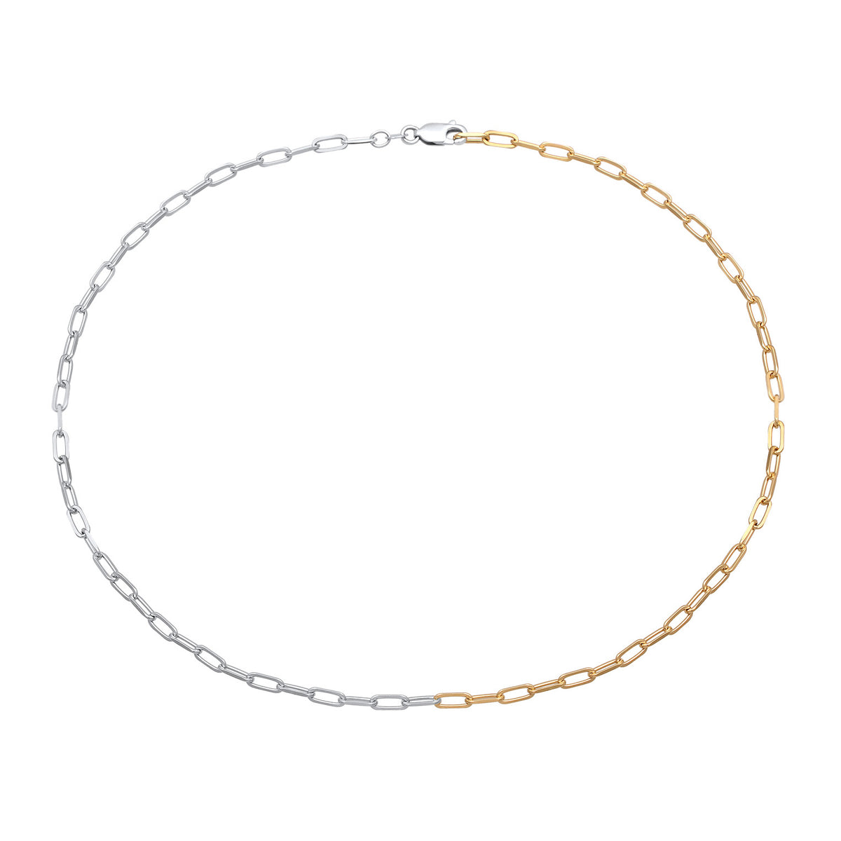 Zweifarbig - Elli | Glieder-Halskette Bicolor | 925er Sterling Silber vergoldet
