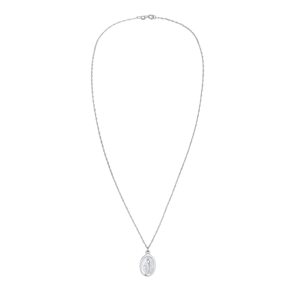 Silber - Elli | Halskette Marienbild Oval | 925er Sterling Silber