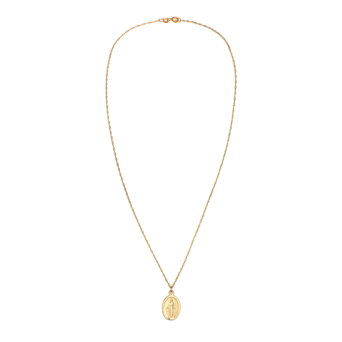 Gold - Elli | Halskette Marienbild Oval | 925er Sterling Silber vergoldet