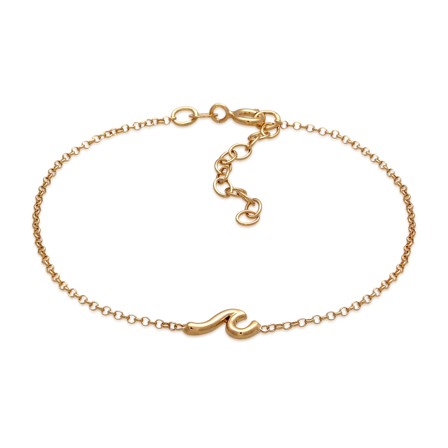 Gold - Elli | Armband Welle | 925er Sterling Silber vergoldet