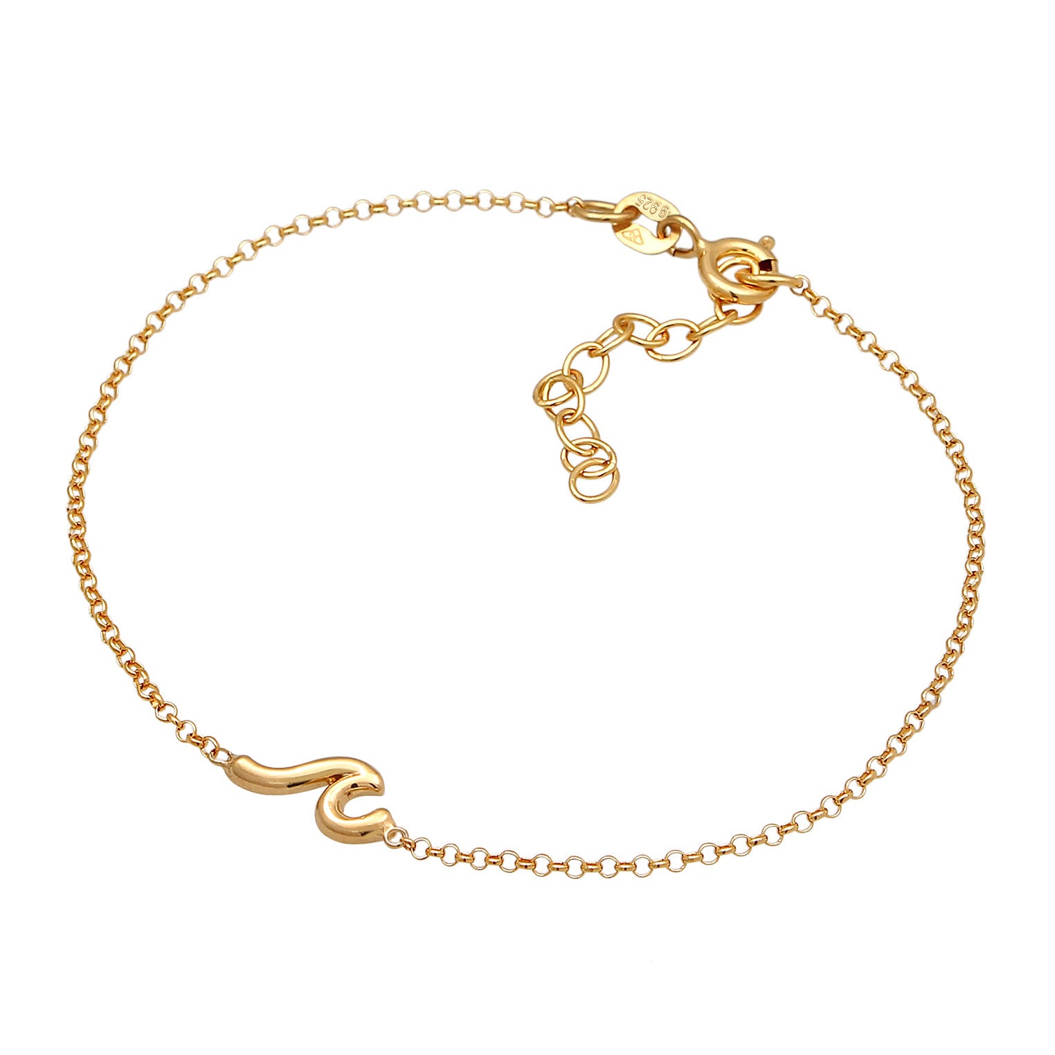 Gold - Elli | Armband Welle | 925er Sterling Silber vergoldet