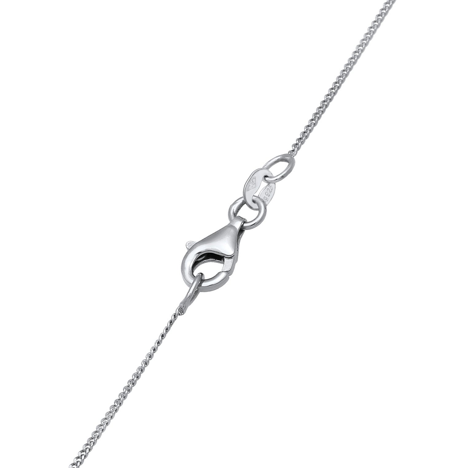 Silber - Elli | Halskette Plättchen Kreuz | Zirkonia (Weiß) | 925 Sterling Silber