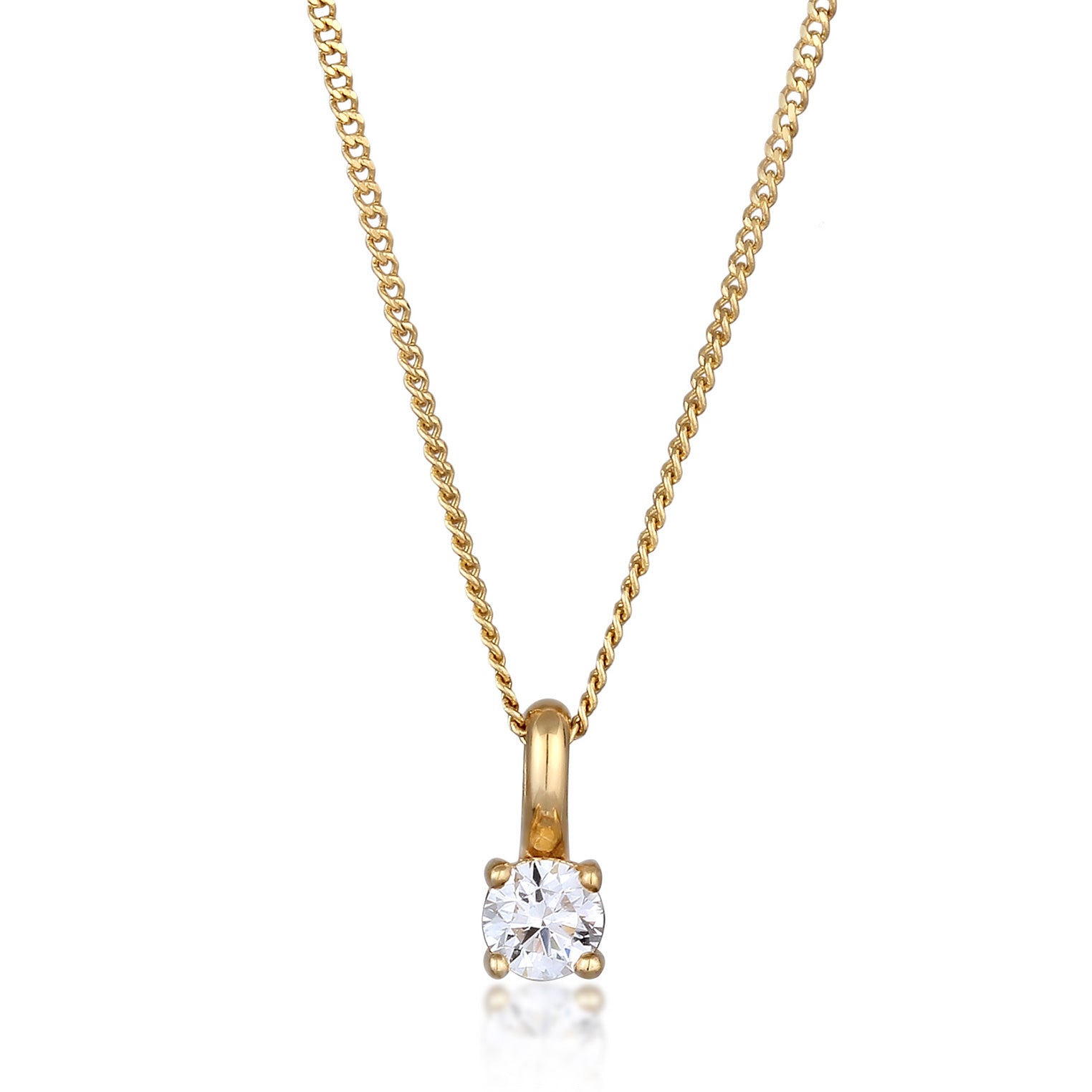 Gold - Elli DIAMONDS | Halskette | Laborgezüchteter Diamant (Weiß, 0.034 ct) | 585 Gelbgold