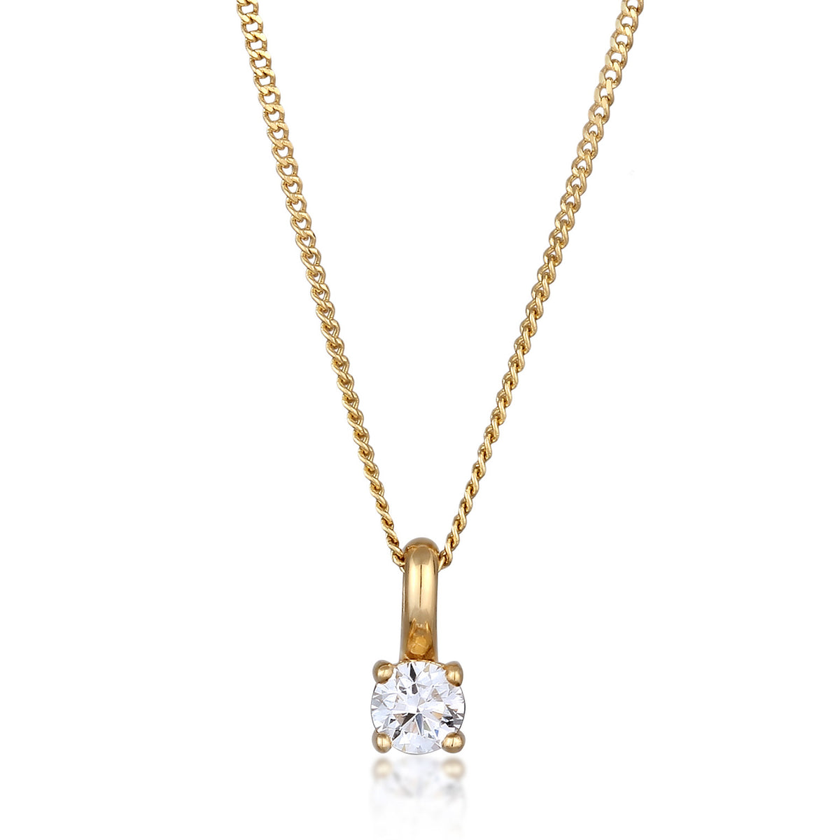 Gold - Elli DIAMONDS | Halskette | Laborgezüchteter Diamant (Weiß, 0.034 ct) | 585 Gelbgold