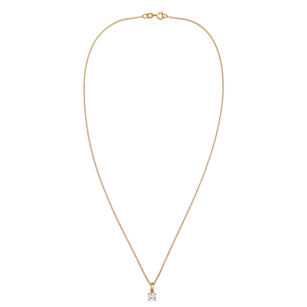 Gold - Elli DIAMONDS | Halskette | Laborgezüchteter Diamant (Weiß, 0.034 ct) | 585 Gelbgold